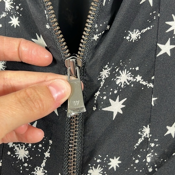 Whistles Phoebe Constellation Star Silk Blend Bodycon Black Dress Womens Size 2 - Picture 9 of 11